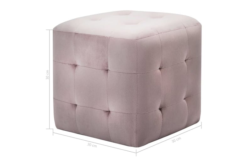 Sengeskabe 2 Stk. 30 X 30 X 30 Cm Fløjlsstof Pink - Lyserød - Møbler - Borde - Aflastningsbord - Sengebord