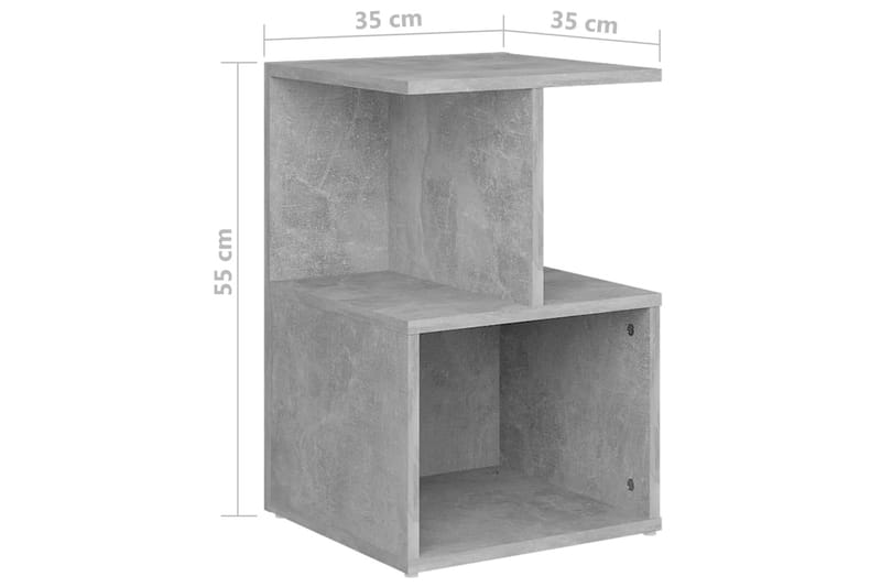 sengeskabe 2 stk. 35x35x55 cm spånplade betongrå - Grå - Sengebord