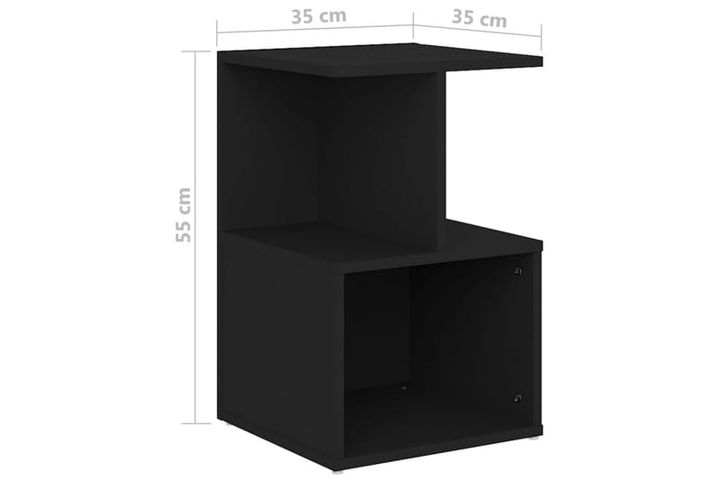 sengeskabe 2 stk. 35x35x55 cm spånplade sort - Sort - Sengebord