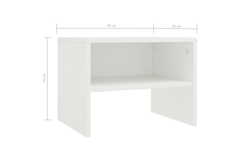 Sengeskabe 2 Stk. 40 X 30 X 30 Cm Spånplade Hvid - Hvid - Møbler - Borde - Aflastningsbord - Sengebord