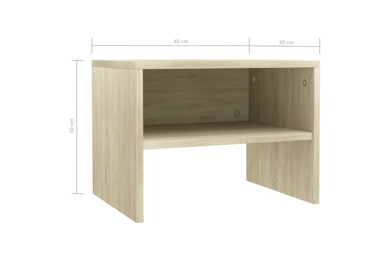 Sengeskabe 2 Stk. 40 X 30 X 30 Cm Spånplade Sonoma-Egesfarve - Brun - Møbler - Borde - Aflastningsbord - Sengebord