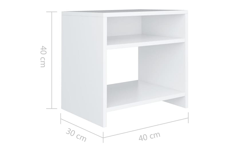 Sengeskabe 2 Stk. 40 X 30 X 40 Cm Spånplade Hvid - Hvid - Møbler - Borde - Aflastningsbord - Sengebord