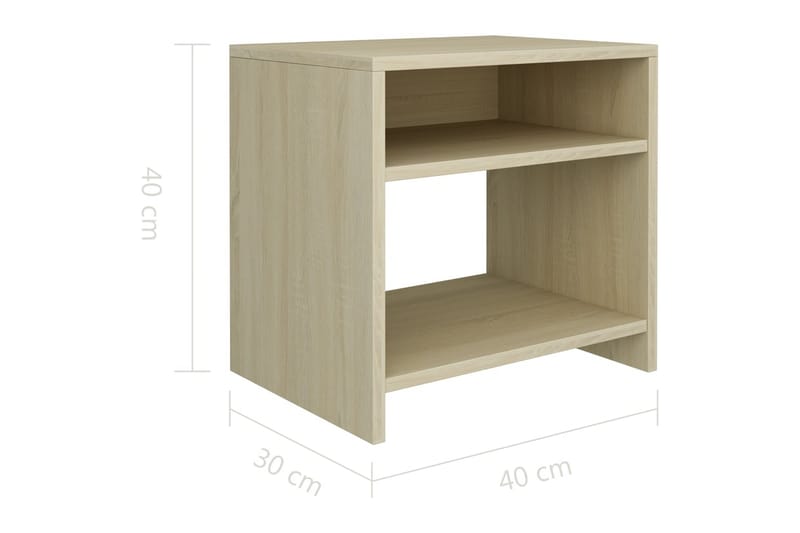 Sengeskabe 2 Stk. 40 X 30 X 40 Cm Spånplade Sonoma-Egesfarve - Brun - Møbler - Borde - Aflastningsbord - Sengebord