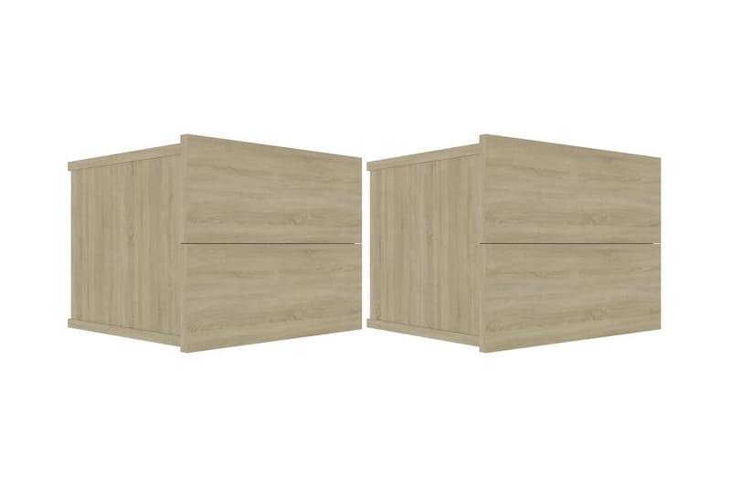 Sengeskabe 2 stk. 40x30x30 cm Spånplade Sonoma-Eg - Beige - Møbler - Borde - Aflastningsbord - Sengebord