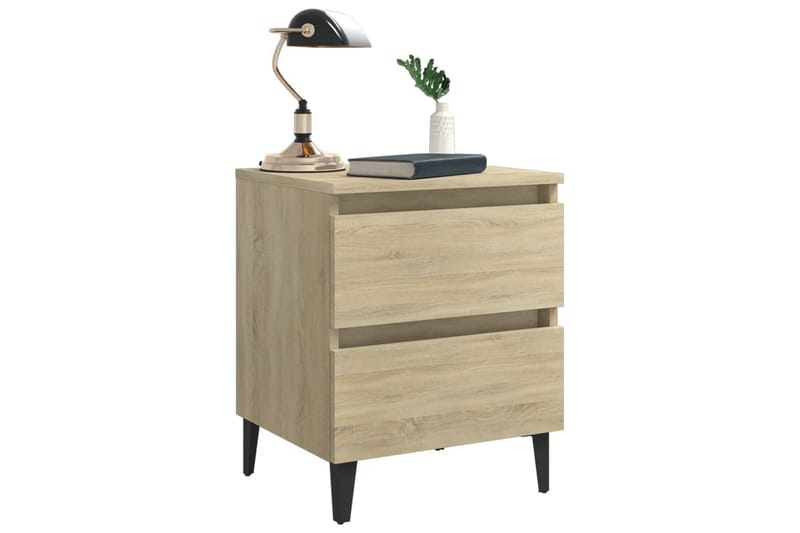 sengeskabe 2 stk. 40x35x50 cm sonoma-eg - Brun - Møbler - Borde - Aflastningsbord - Sengebord