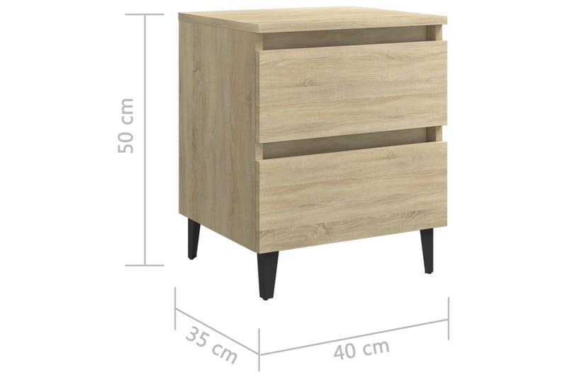 sengeskabe 2 stk. 40x35x50 cm sonoma-eg - Brun - Møbler - Borde - Aflastningsbord - Sengebord