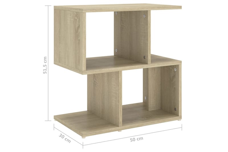 sengeskabe 2 stk. 50x30x51,5 cm spånplade sonoma-eg - Brun - Møbler - Borde - Aflastningsbord - Sengebord