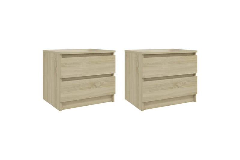 sengeskabe 2 stk. 50x39x43,5 cm spånplade sonoma-eg - Brun - Møbler - Borde - Aflastningsbord - Sengebord