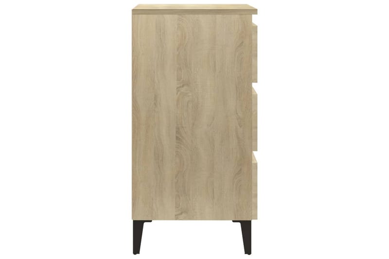 sengeskabe m. metalben 2 stk. 40x35x69 cm sonoma-eg - Brun - Møbler - Borde - Aflastningsbord - Sengebord