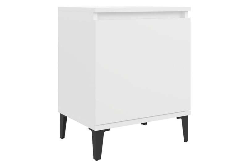 sengeskabe med metalben 2 stk. 40x30x50 cm hvid - Hvid - Møbler - Borde - Aflastningsbord - Sengebord