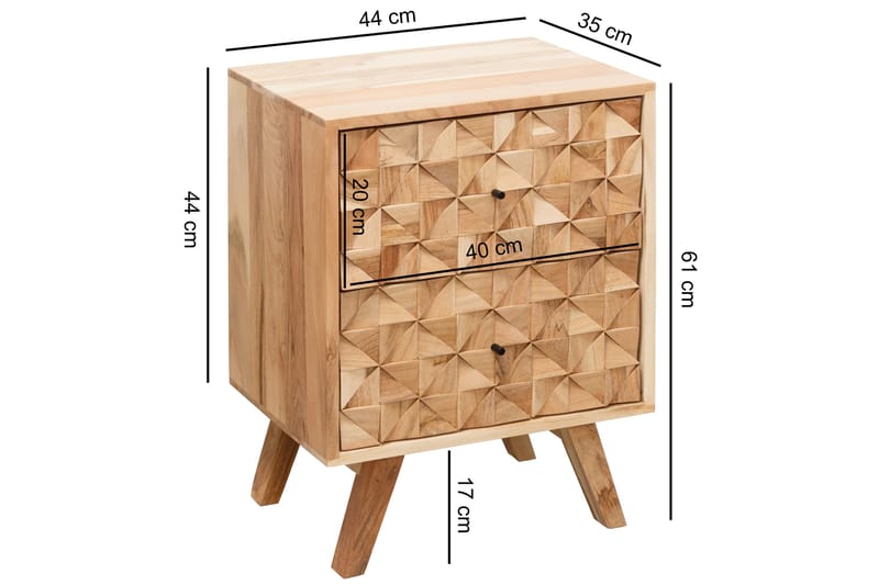 Seufert Sengebord 44 cm - Træ / natur - Møbler - Borde - Aflastningsbord - Sengebord