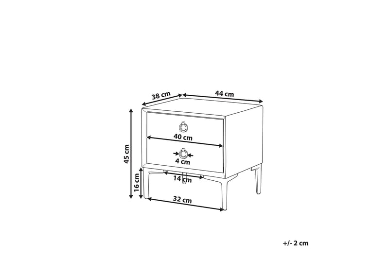 Sezanne Sengebord 44 cm - Velour/Blå - Møbler - Borde - Aflastningsbord - Sengebord