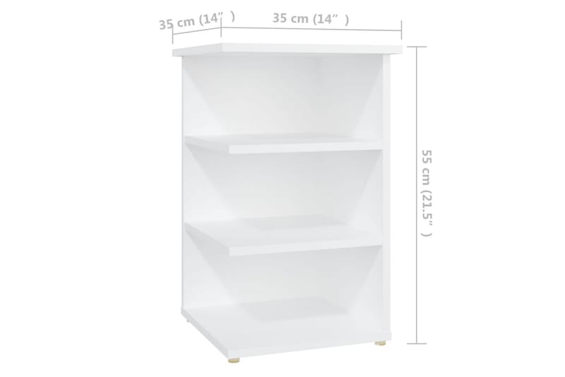 sideskab 35x35x55 cm spånplade hvid - Hvid - Møbler - Borde - Aflastningsbord - Sengebord