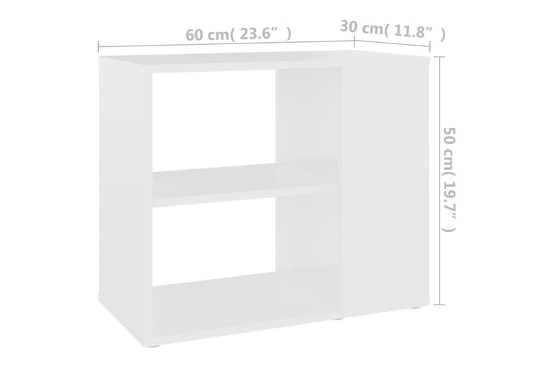 sideskab 60x30x50 cm spånplade hvid - Hvid - Møbler - Borde - Aflastningsbord - Sengebord