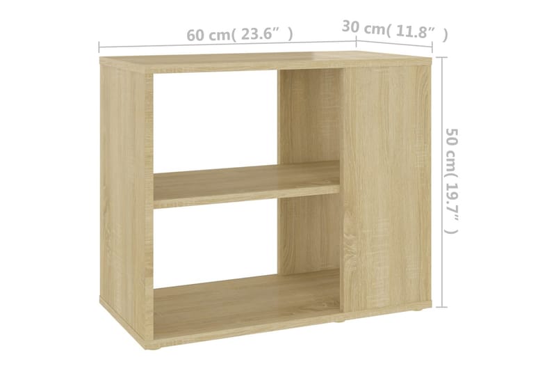 sideskab 60x30x50 cm spånplade sonoma-eg - Brun - Møbler - Borde - Aflastningsbord - Sengebord