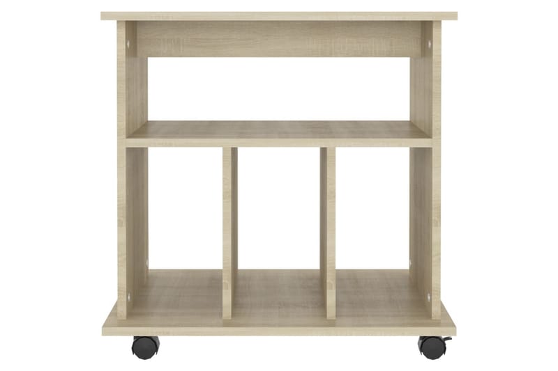 skab med hjul 60x45x60 cm spånplade sonoma-eg - Brun - Møbler - Borde - Aflastningsbord - Sengebord