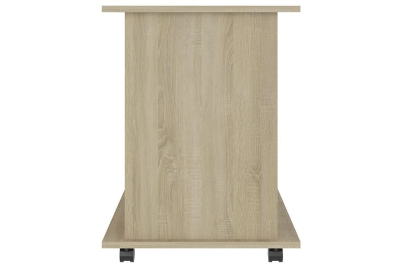 skab med hjul 60x45x60 cm spånplade sonoma-eg - Brun - Møbler - Borde - Aflastningsbord - Sengebord