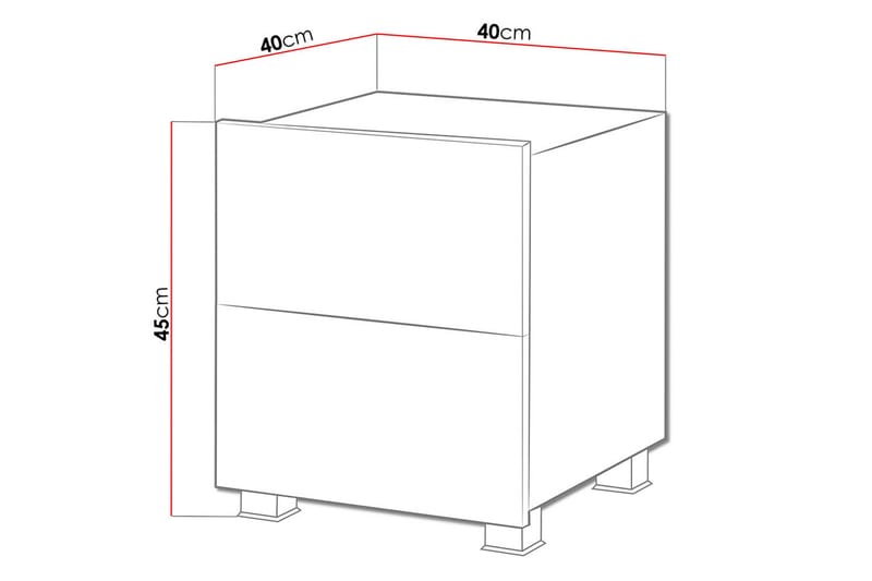 Tessan Sengebord 40 cm med Opbevaring - Hvid - Møbler - Borde - Aflastningsbord - Sengebord