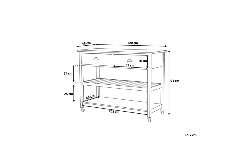 Shawano Serveringsbord 120 cm - Grå - Møbler - Borde - Aflastningsbord