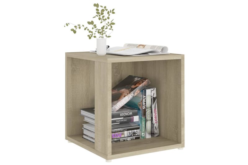 sidebord 33x33x34,5 cm spånplade sonoma-eg - Brun - Møbler - Borde - Aflastningsbord - Lampebord