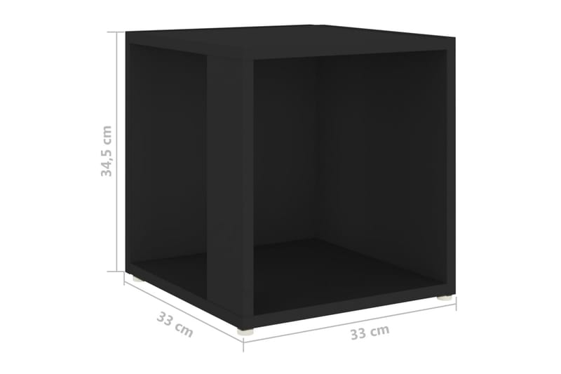 sidebord 33x33x34,5 cm spånplade sort - Sort - Lampebord - Bakkebord & små borde