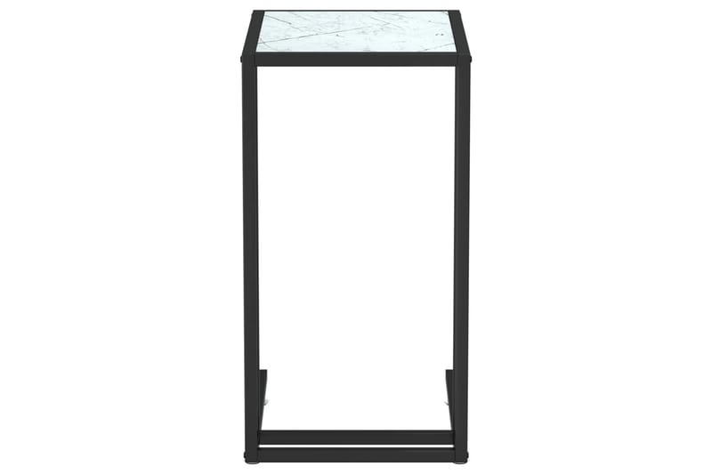 sidebord 50x35x65 cm hærdet glas hvid marmor - Hvid - Møbler - Borde - Aflastningsbord - Lampebord