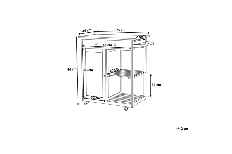 Trapani Serveringsplade 75 cm - Sort - Møbler - Borde - Aflastningsbord