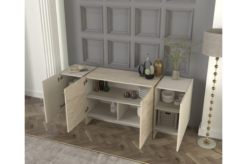 Veyron Konsolbord 180 cm - Beige/Sandsten - Møbler - Borde - Aflastningsbord - Entrébord