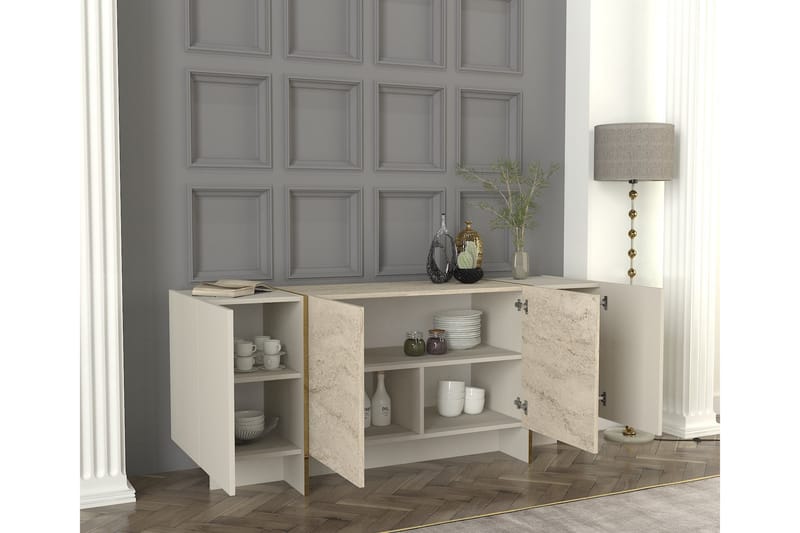 Veyron Konsolbord 180 cm - Beige/Sandsten - Møbler - Borde - Aflastningsbord - Entrébord