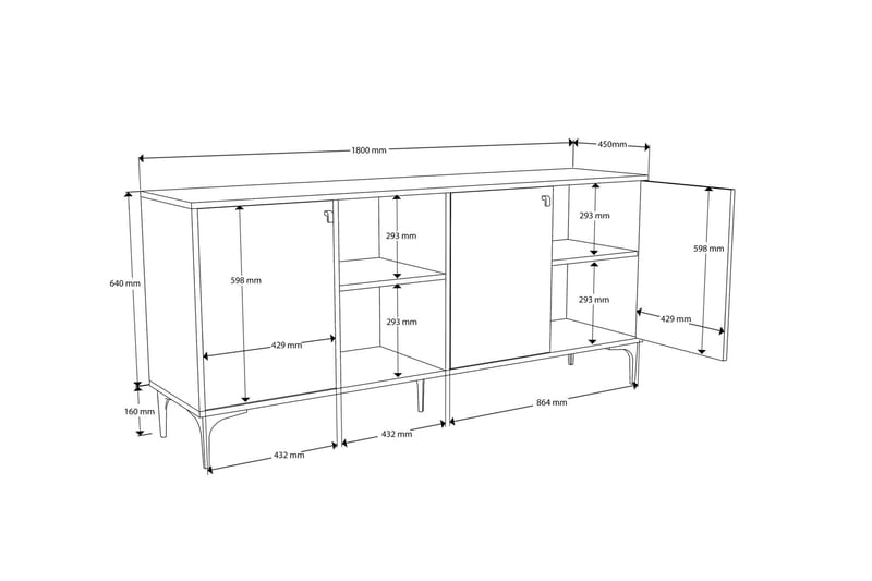 Vision Konsolbord 180 cm - Eg - Møbler - Borde - Aflastningsbord - Entrébord