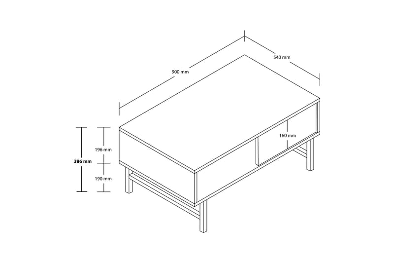 Almasi Sofabord 90 cm - Eg - Møbler - Borde - Sofabord