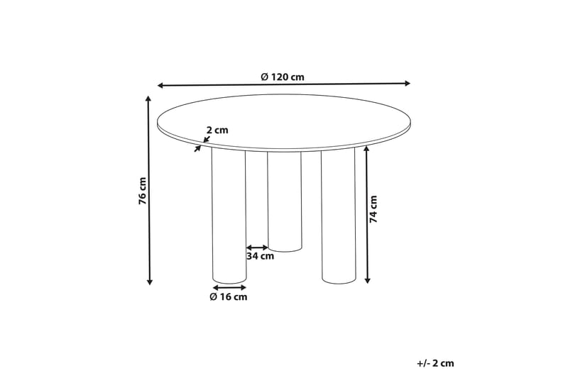 Appelle Spisebord 120 cm Rund - Lysebrun - Møbler - Borde - Spisebord og køkkenbord