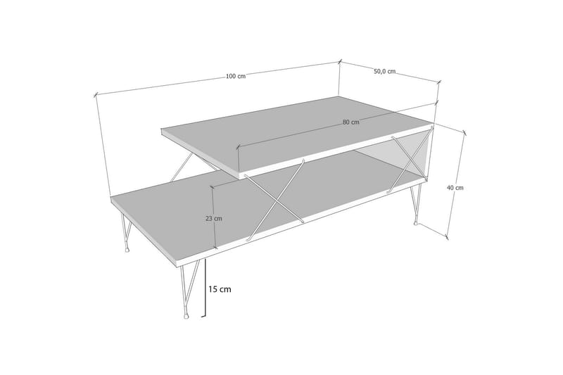 Artenay Sofabord 100 cm - Guld/Marmor - Møbler - Borde - Sofabord