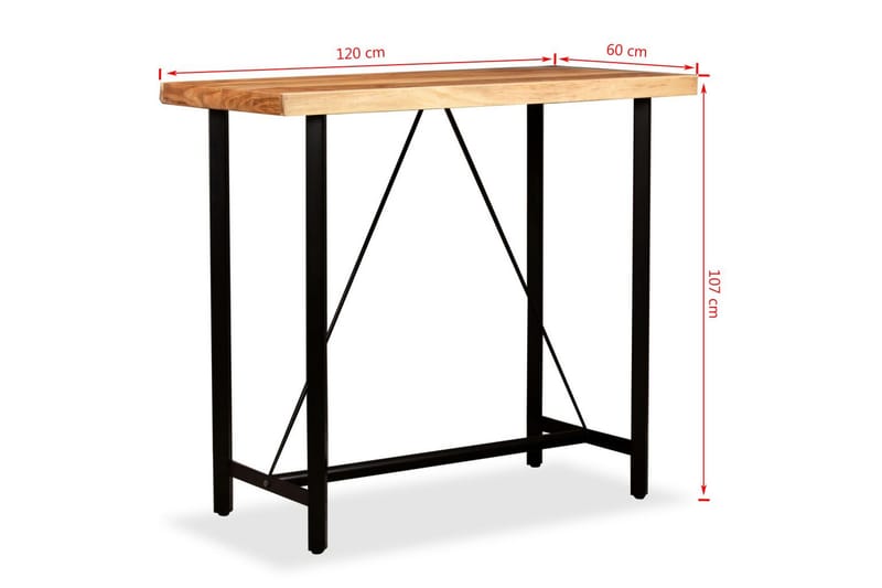 Barbord I Massivt Sheeshamtræ 120 X 60 X 107 Cm - Brun - Møbler - Borde - Barbord & ståbord