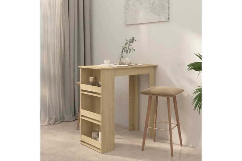 barbord med opbevaringsstativ 102x50x103,5 cm spånplade sono - Beige - Møbler - Borde - Barbord & ståbord