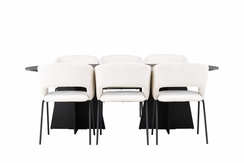 Bariso Spisebordssæt 230 cm Oval med 6 Day Stole - Sort - Spisebordssæt