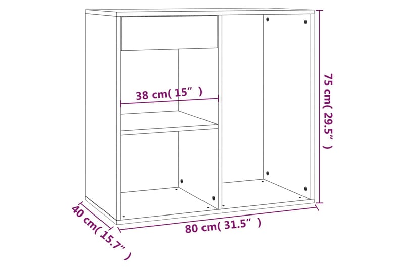 beBasic badeværelsesskab 80x40x75 cm konstrueret træ betongrå - GrÃ¥ - Møbler - Borde - Sminkebord & konsolbord