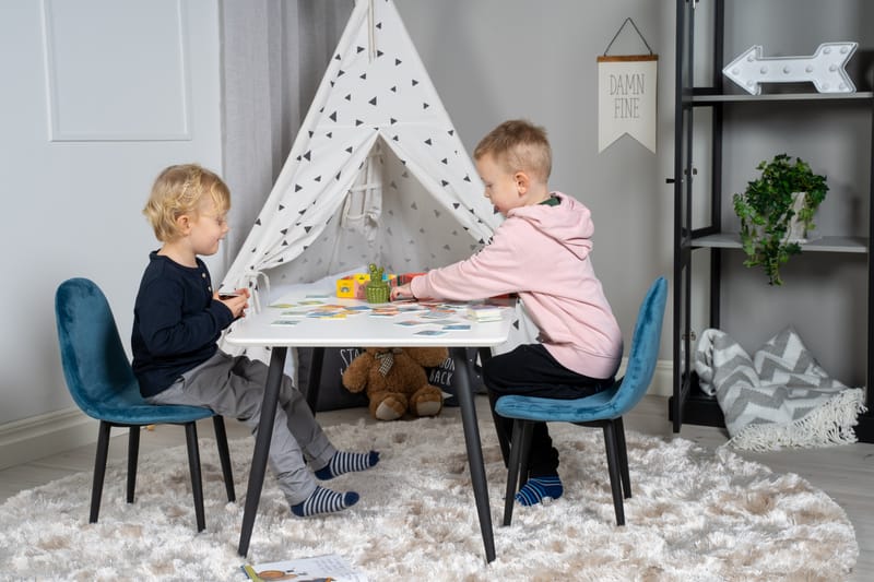 Bennie Spisebordssæt 80 cm Rektangulær med 2 Bennie Stole - Sort - Møbler - Borde - Spisebordssæt