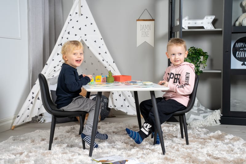 Bennie Spisebordssæt 80 cm Rektangulær med 2 Bennie Stole - Sort - Møbler - Borde - Spisebordssæt