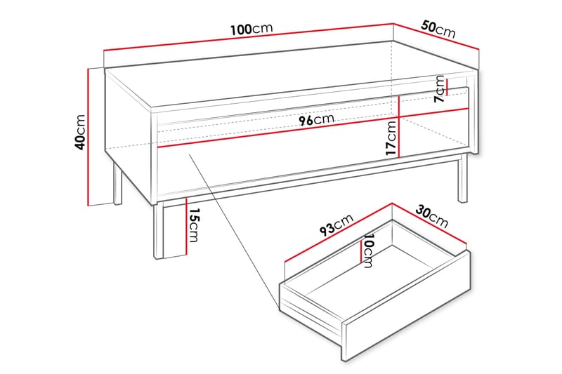 Bjurholm Sofabord 100 cm - Hvid - Møbler - Borde - Sofabord