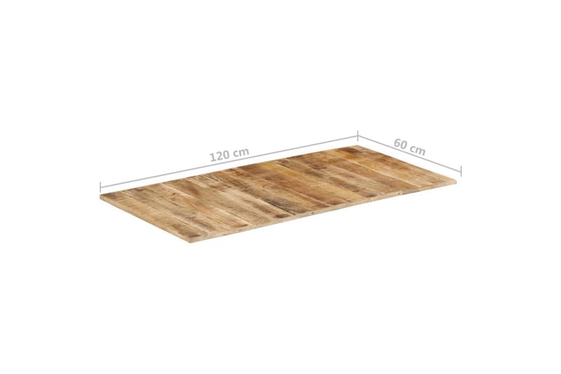 bordplade 120x60x(1,5-1,6) cm ru mangotræ - Brun - Møbler - Borde - Bordtilbehør - Bordplade