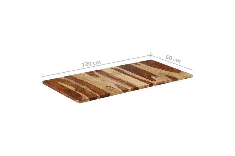 bordplade 120x60x(2,5-2,7) cm massivt sheeshamtræ - Brun - Møbler - Borde - Bordtilbehør - Bordplade