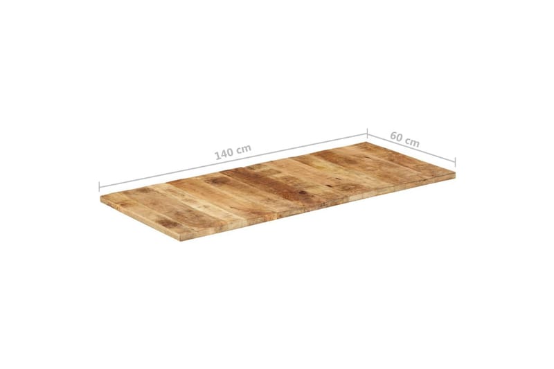 bordplade 140x60x(2,5-2,7) cm ru mangotræ - Brun - Møbler - Borde - Bordtilbehør - Bordplade