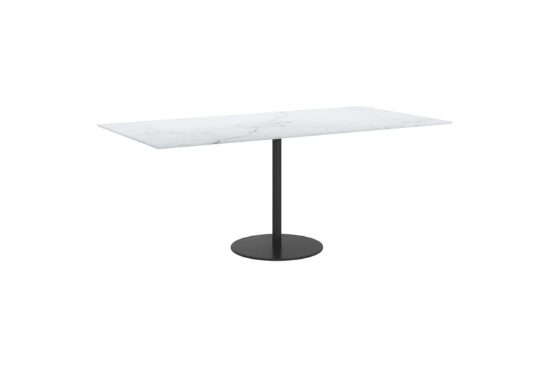 bordplade 100x50 cm 6 mm hærdet glas marmortekstur white - Hvid - Møbler - Borde - Bordtilbehør - Bordplade