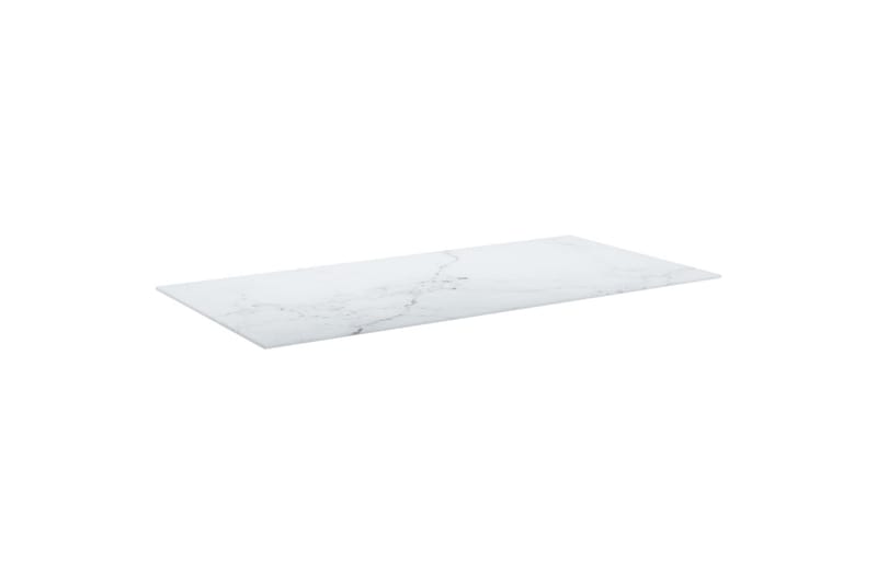 bordplade 100x50 cm 6 mm hærdet glas marmortekstur white - Hvid - Møbler - Borde - Bordtilbehør - Bordplade