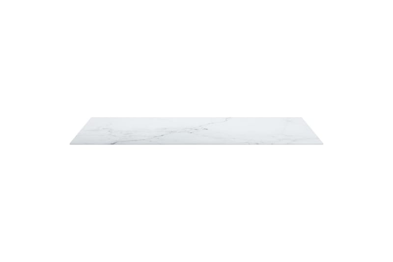 bordplade 100x50 cm 6 mm hærdet glas marmortekstur white - Hvid - Møbler - Borde - Bordtilbehør - Bordplade