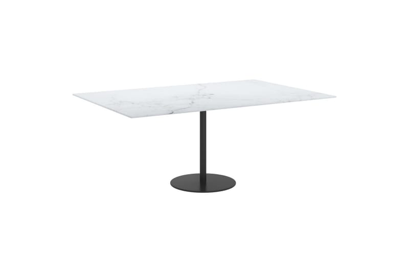 bordplade 100x62 cm 8 mm hærdet glas marmortekstur hvid - Hvid - Møbler - Borde - Bordtilbehør - Bordplade