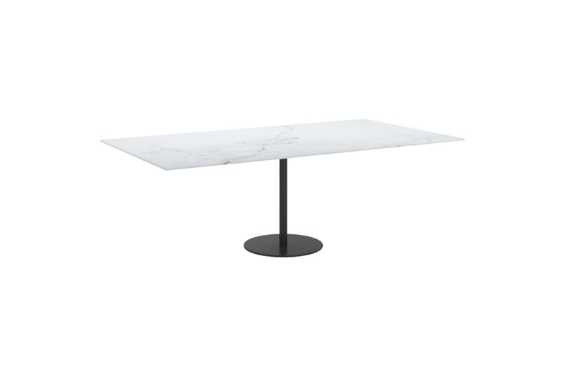 bordplade 120x65 cm 8 mm hærdet glas marmortekstur hvid - Hvid - Møbler - Borde - Bordtilbehør - Bordplade