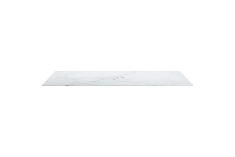 bordplade 120x65 cm 8 mm hærdet glas marmortekstur hvid - Hvid - Møbler - Borde - Bordtilbehør - Bordplade