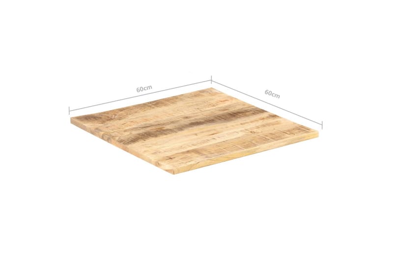 Bordplade 25-27 mm 60x60 cm Massivt Mangotræ - Brun - Møbler - Borde - Bordtilbehør - Bordplade